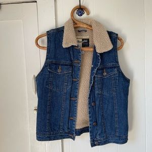 Wrangler denim wool lined vest